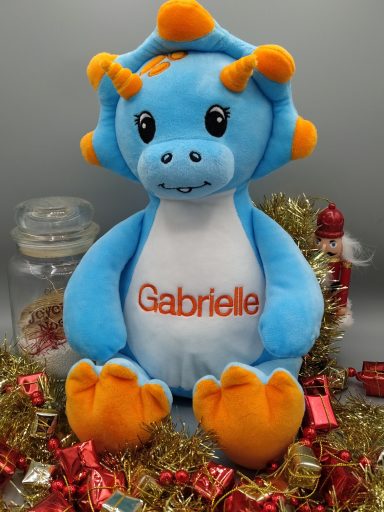 Peluche Dinosaure Bleu Personnalisée – Prénom Brodé Peluche Dinosaure Bleu Personnalisée – Prénom Brodé
