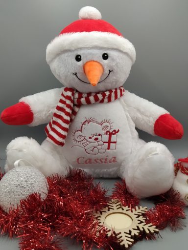 Peluche Bonhomme de Neige Personnalisée – Souris et Prénom Brodés Peluche Bonhomme de Neige Personnalisée – Souris et Prénom Brodés