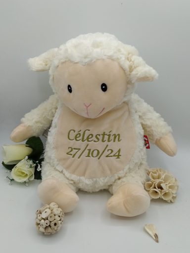 Peluche Mouton Personnalisée – Prénom et Date de Naissance Brodés Peluche Mouton Personnalisée – Prénom et Date de Naissance Brodés
