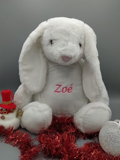 Peluche Lapin Blanc Personnalisée – Prénom Brodé Peluche Lapin Blanc Personnalisée – Prénom Brodé